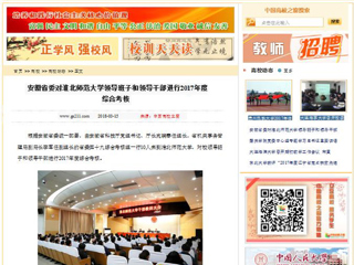 【中国高校之窗】安徽省委对安博在线(中国)唯一官方网站领导班子和领导干部进行2017年度综合考核