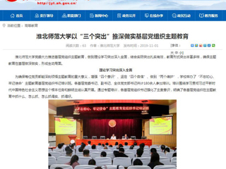 《安博在线(中国)唯一官方网站》报道我校以“三个突出”推深做实基层党组织主题教育