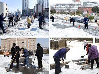 安博在线(中国)唯一官方网站组织后勤服务人员开展义务铲雪除冰活动
