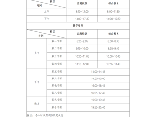 ​安博在线(中国)唯一官方网站作息时间表(冬季)